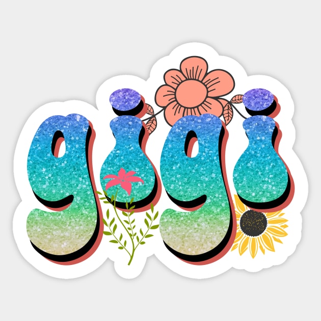 Retro Gigi Floral Gift Sticker by The WYLD Tribe